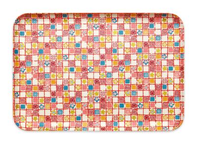 Tatsucraft Yuzen Washi Paper Tray, Large, 39cm, Plum and Cherry Blossom Pattern, Dishwasher Safe, Stylish Plastic Tray, Deep, Square, Rectangular,