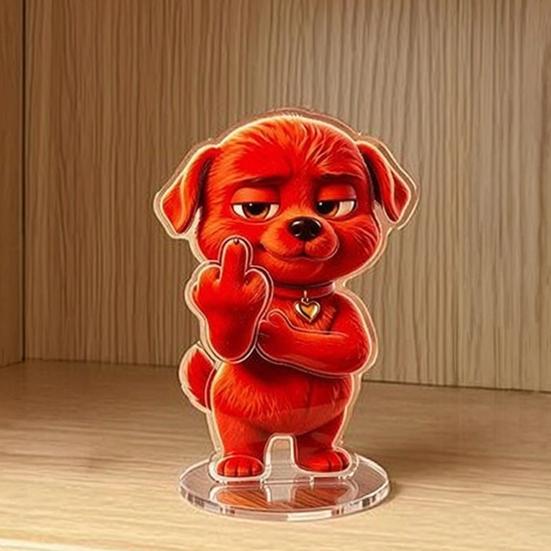 Red Dog Sign Funny Scenes Stand Clear High-Definition Acrylic Material