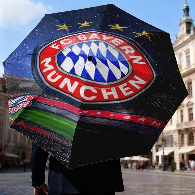1PC FC Bayern München Printed Umbrella Folding Umbrella, Automatic Umbrella 8-Frame for Travel, Camping Fan Gifts Christmas Gifts