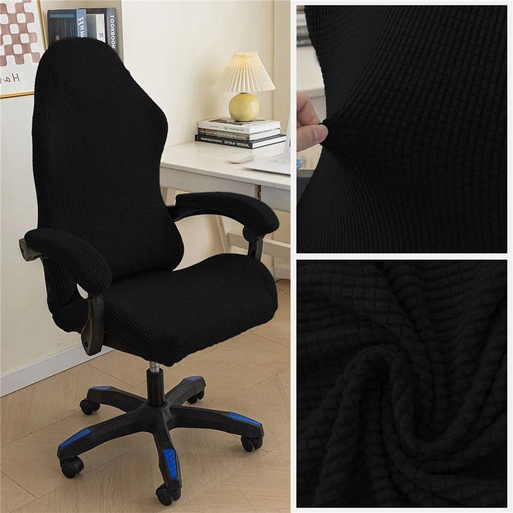 Solid Color Computer Chair Cover Elastic Seat Protectors Washable Gaming Chair Cover  Four Seasons