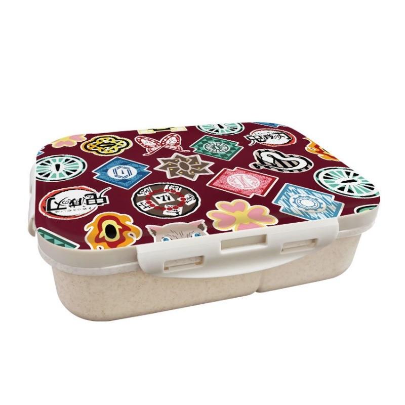 Anime Cartoon Demon Slayer Printed Wheat Straw Lunch Box