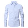 Chemise habillée décontractée à manches longues unie pour homme grande taille
