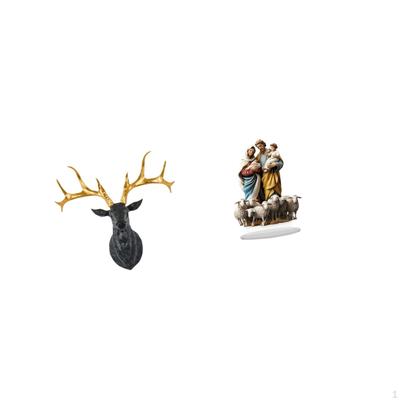 Boho Resin Deer Head Wall Sculpture Collectible And 2D Acrylic Desktop Decor DIY Unique Tabletop