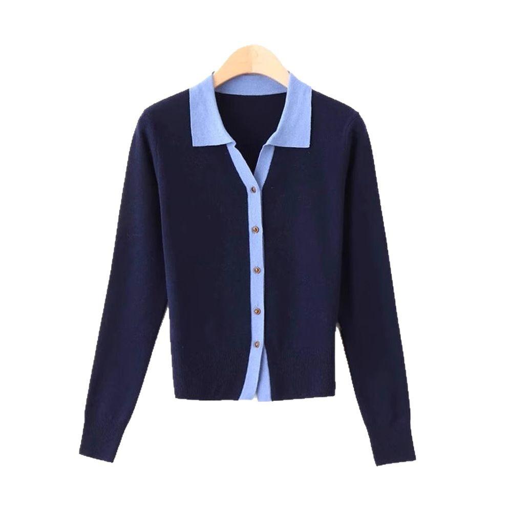 Polo Neck Knitted Cardigan for Women New Style In Autumn Unique and Super Beautiful Design Top
