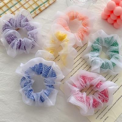 Women's Square See-Through Gopchang Band Scrunchie Hair Band
