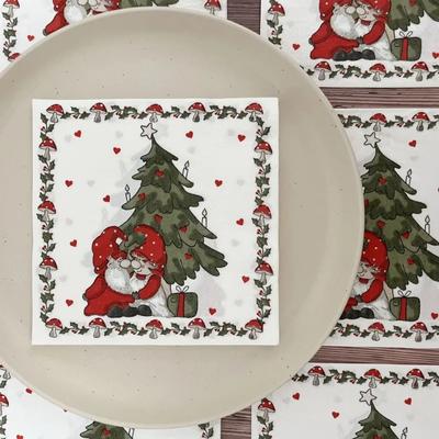 20 adet/paket 33*33cm 2 katlı tek kullanımlık parti peçetesi noel deseni