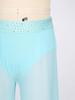 Kids Dance Competition Wear Rhinestone Waist Side Split Wide Leg Mesh Pants with Built-in Briefs for Lyrical Skating Show