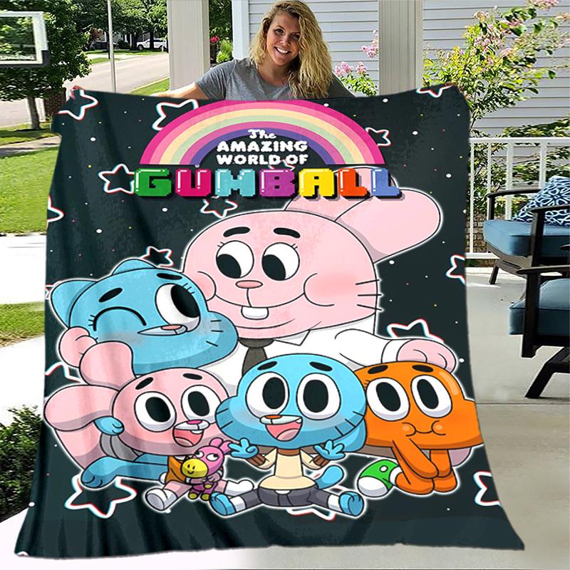 1pc Blanket The Amazing World of Gumball1 Print Design, Lightweight Blanket for Sofa, Bed- Soft &Warm, Gift for All Seasons Like Christmas, Halloween