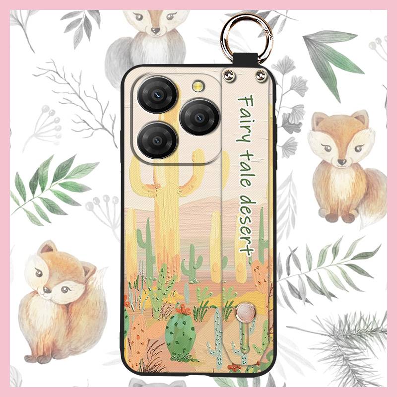 Waterproof Durable Phone Case For Blackview Shark9 5G Soft case Ring Oil Painting Protective Shockproof Wristband Flower