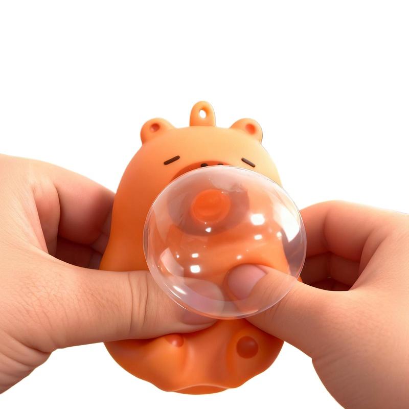 Favorite Toy 1Pc Fun Capybara Spit Bubble Fidget Decompression Pinch Toy Relieve Stress Children Creative Squeeze Interactive Toys Gift