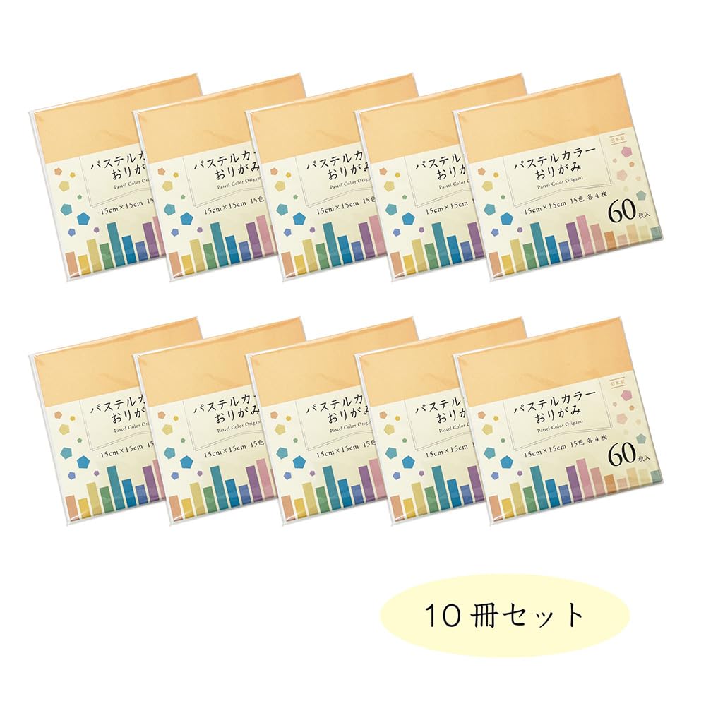 Ehime Paper Origami Pastel 60 Co., Ltd. Colors, 15cm, Sheets, 10-Pack PAS-2215