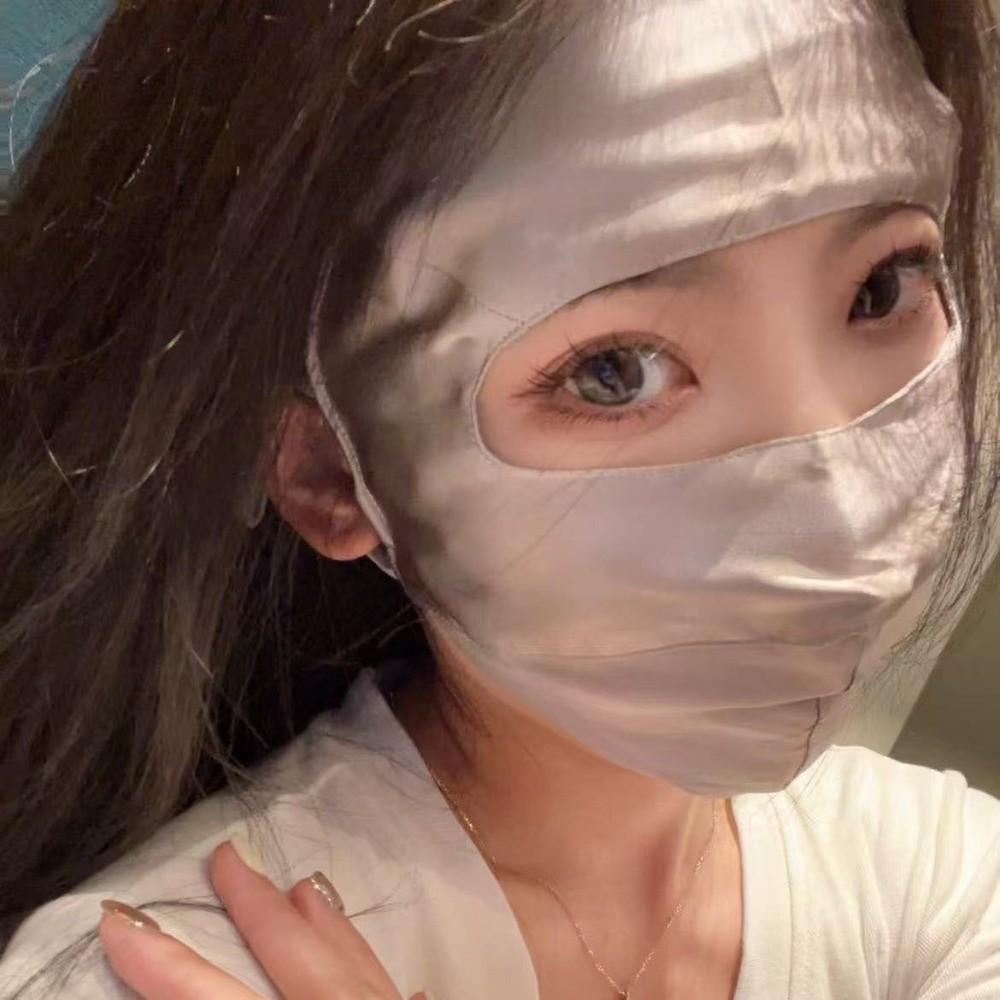 100% Silk Summer Sunscreen Mask Breathable Face Mask Fashion Bike Cycling Mask  for Women