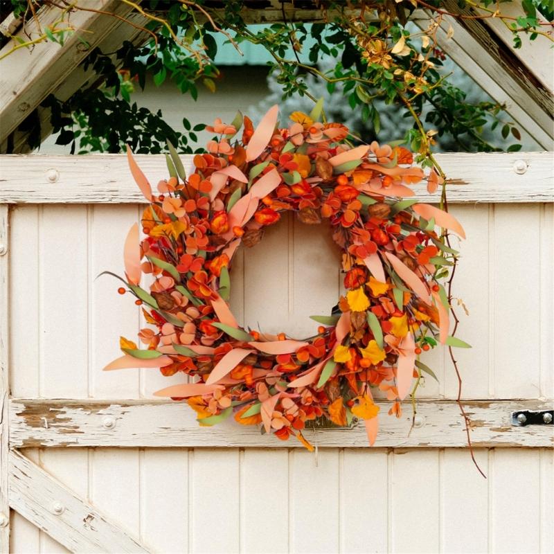 Handmade Wreath for Thanksgiving Celebration Garlands for Home and Office Decoration Harvest Festival Door Hanging