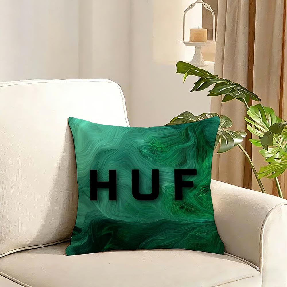 Trend HHUF Tide Cushion Cover Reversible Plush Pillow Cover Soft Fluffy Home Decor for Sofa Bedroom