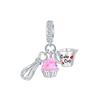 925 Silver Charms Tableware Candle Coffee Cup Wine Glass Beads Pendants Fit Bracelet Necklace DIY Jewelry Gift