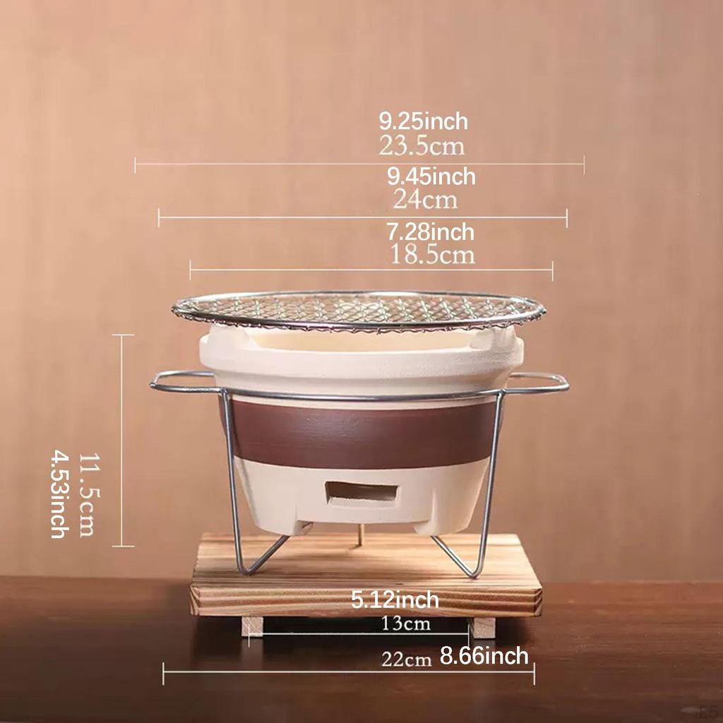 Clay Barbecue Portable Lightweight Convenient Tea Kettle Warmer Tabletop for Garden Camping Outdoor