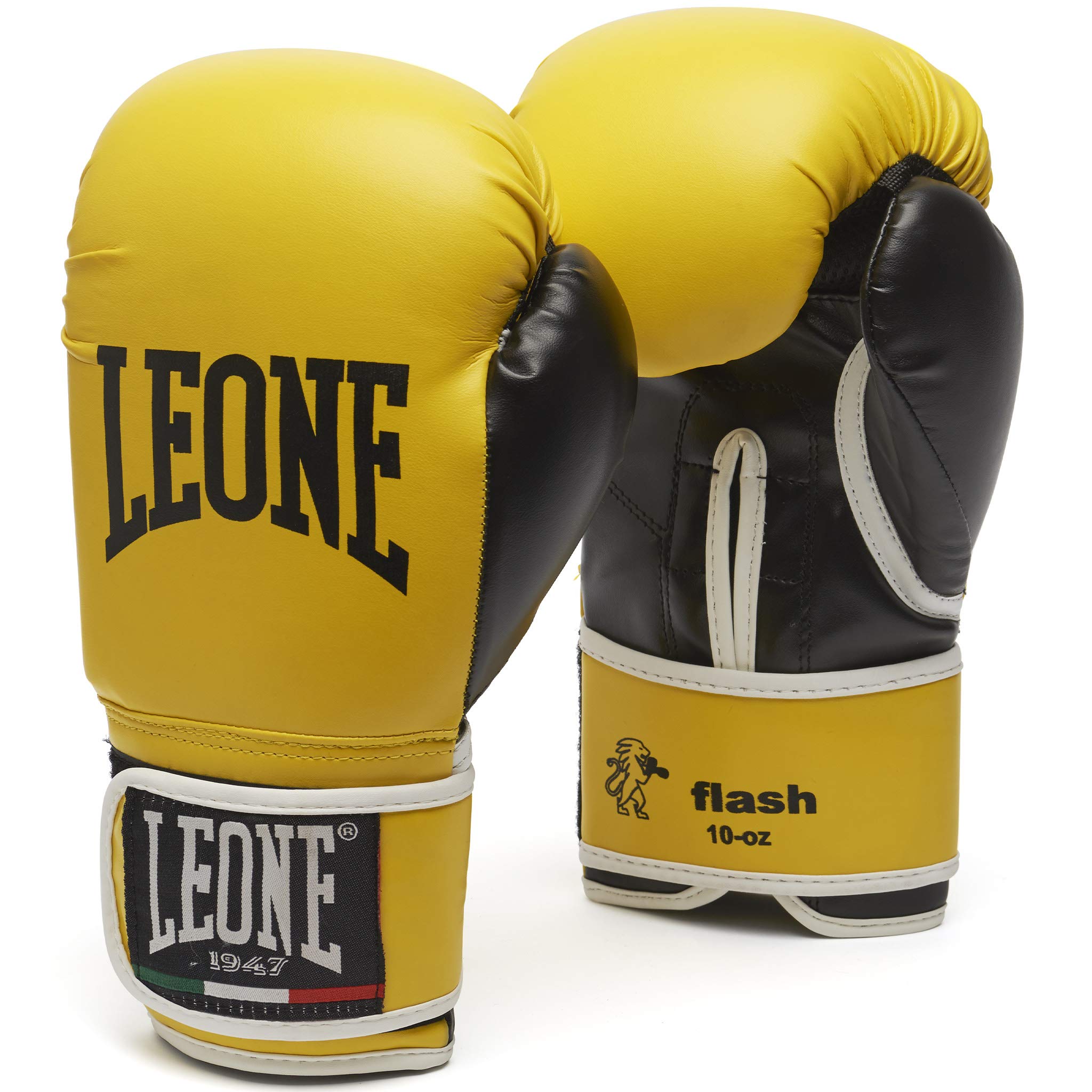 

LEONE 1947 Boxing and Martial Arts Training Unisex Flex Synthetic GN083 Gloves, [FLASH], Leather, 10oz, Yellow, [Authentic]