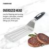 Oversized Stainless Steel Turner Spatula Professional Kitchen Tool Heat Resistant Slotted Head Dishwasher Safe Cooking Utensil