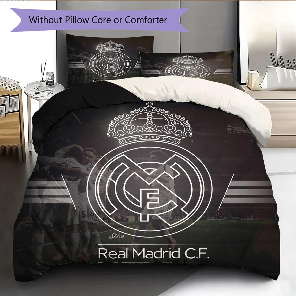 Real Madrid C.F.  Set cu model cuvertură de pat Decorațiune interioară Cadou (1 * față de plapumă + 2 * fețe de pernă fără umplutură)
