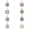 Frilled tote bag in cool gray