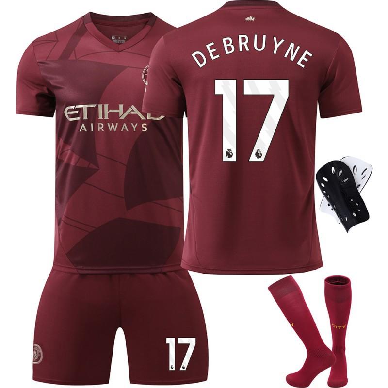 2425 Manchester City Jersey No. 9 Harland 17 De Braunet 10 Gralish Second Away Football Set