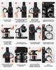 Button Maker Machine 1"/1.25"/2.25"(25/32/58 mm) Pin Maker Black, with 300pcs Button Parts, Circle Cutter and Magic Book, Ergonomic Handle, for DIY