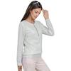 Women Tops Round Neck Zipper Half Placket Long Sleeve Pullover Tops Solid Color Shiny Sequins Loose Fit Blouse