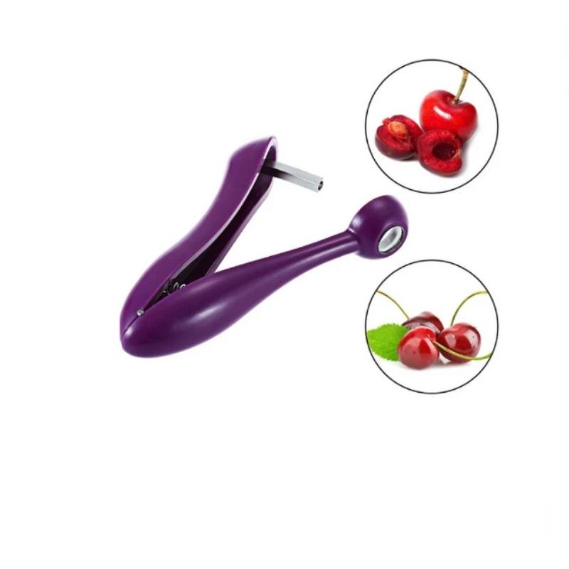 Cherry Fruit Kitchen Pitter Remover Olive Corer Remove Pit Tool Seed Gadge Fruit and Vegetable Tools Cherry Pitter фиолетовый