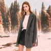 Sancai Women's Winter Wool Blend Mid-Length Coat