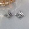 Elegant Butterfly Zirconia Diamond Earrings with S925 Sterling Silver Needles – Sweet & Chic Fairy Style