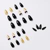 Black Gold Glitter Waterproof Removable False Nail Stickers