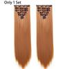 22" Hair Extensions 56cm Natural Hairpieces Straight Synthetic Clip In Hair Extentions