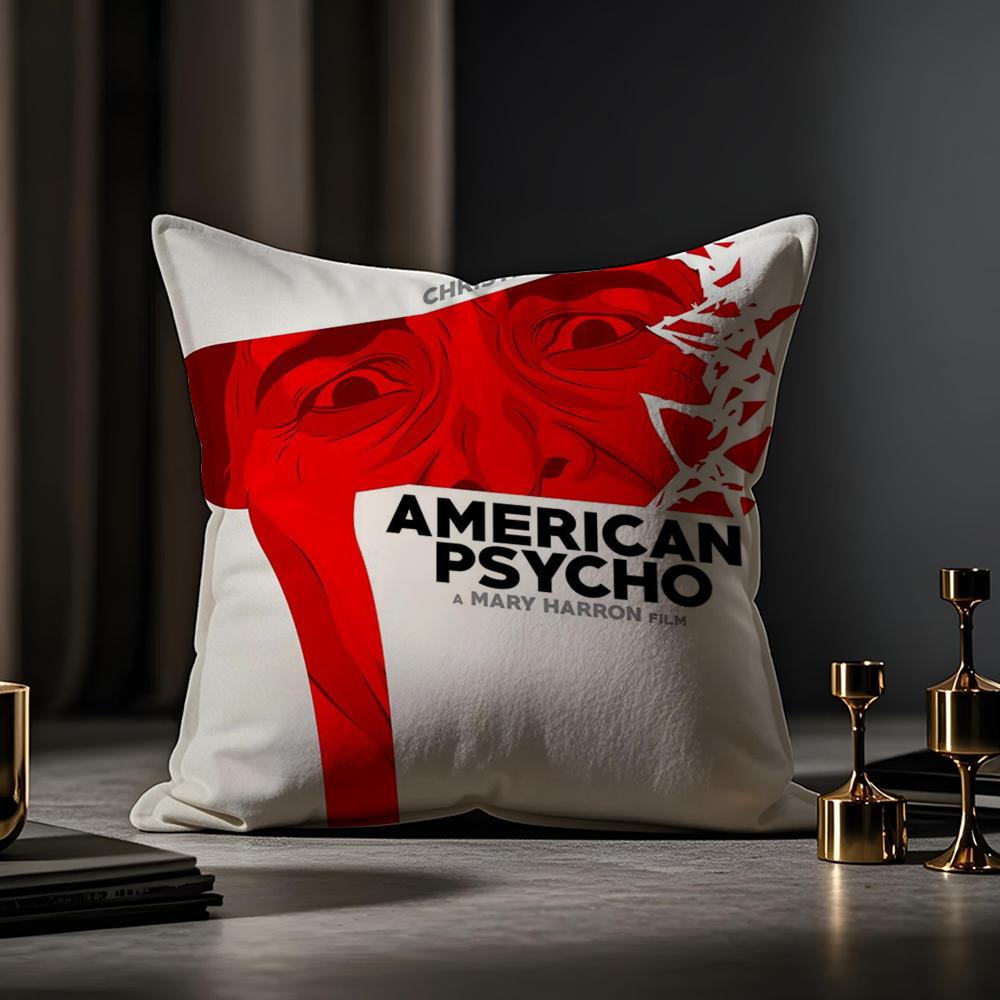 American Psycho Cushion Cover Anti-dustmite Pillowcase Invisible Zipper Silky Short Plush Sofa Cushion Cover