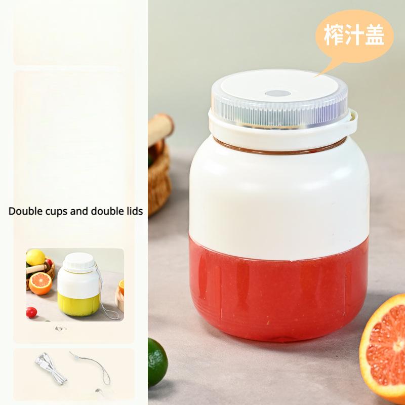 New Multi-function Portable Mini Juicer Ten-leaf Knife Head One Cover Double Drink Wireless Portable Fruit Juice Ton Cup