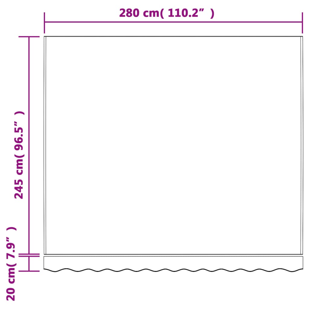 Vidaxl Tkanina Do Markizy Na Wymianę, Wielokolorowe Paski, 3X2,5 M