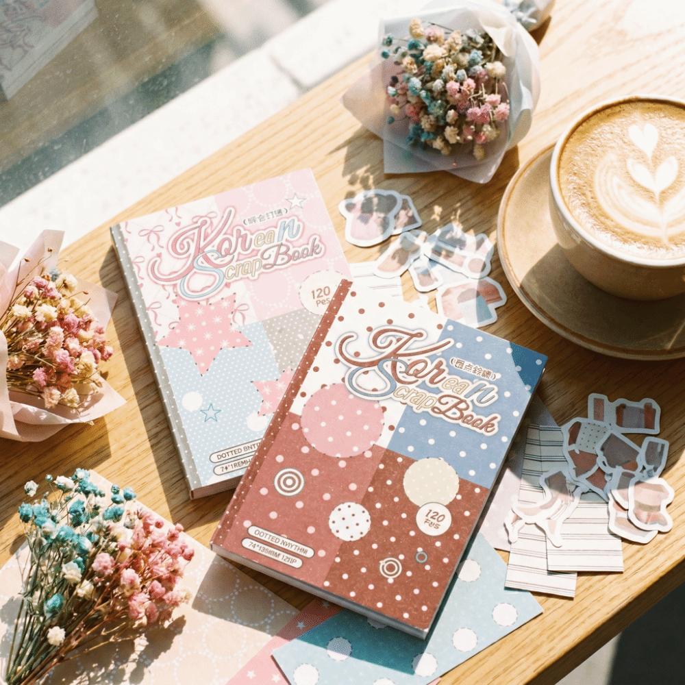 Kein Wiederholungs-Scrapbooking-Papier-Set Polka Dot DIY-Materialpapier Niedliche Memo-Notiz-Aufkleber Planer