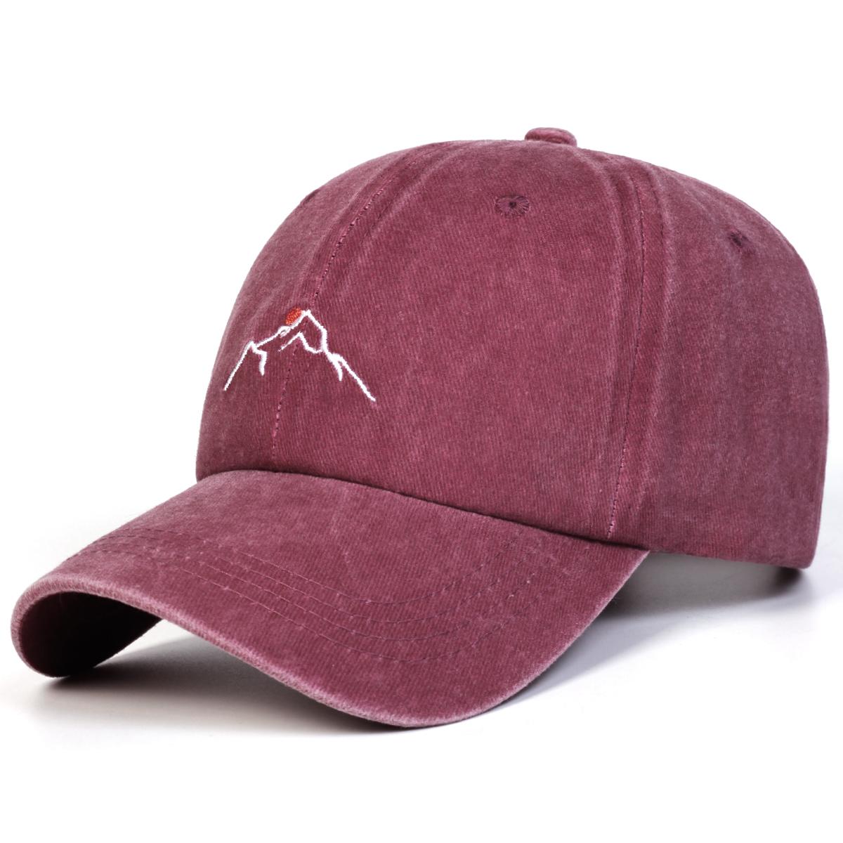 

Unisex Mountain Washed Denim Embroidery Baseball Caps Spring Autumn Outdoor Adjustable Casual Hats Sunscreen Hat Sports Cap