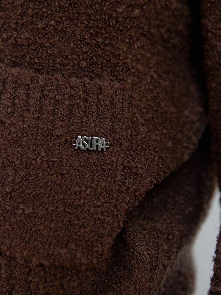Asula Boucle Texture Cardigan (Brown)
