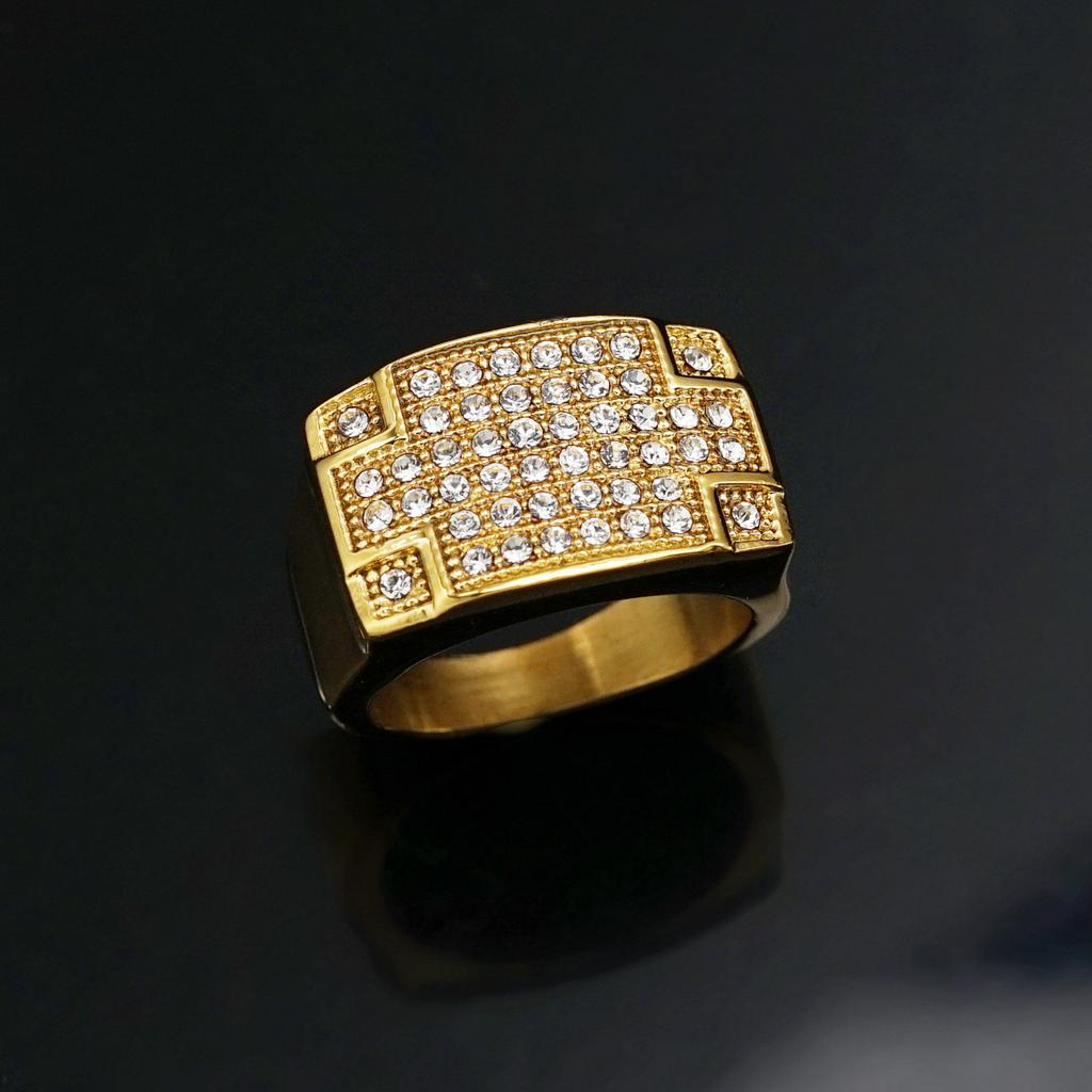 Plné kamínkové prsteny Iced Out kamínkový zásnubní svatební prsten pro muže ženy Rockový prst Hip Hop