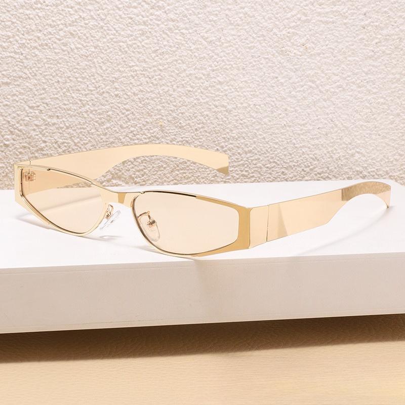 European American Trendy Metal Frame Hip Hop Sunglasses UV400 Outdoor Street Photography Travel Sunscreen Glasses