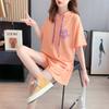 Women Loose Fit Summer Casual Hooded Short-sleeved Sweater Hoodie Sports Shorts Two-piece Fashion Suit