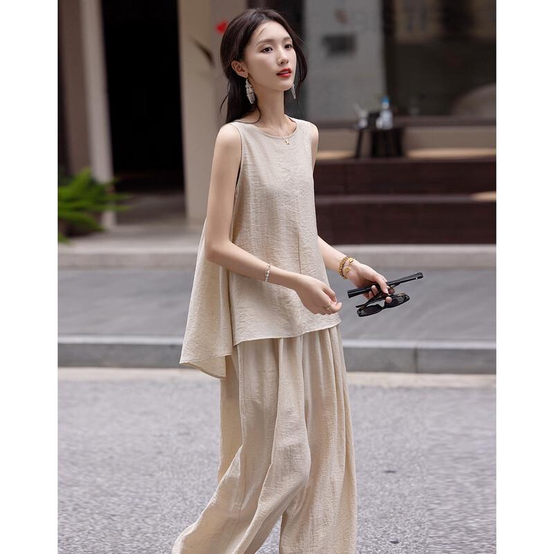 Demana Women's Summer Elegant Sleeveless Two-Piece Set