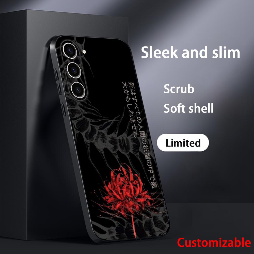 Art Red spider lilys japan design Phone Case For Samsung Galaxy S26 S25 S24 S23 S22 S21 Plus Ultra Note20 Soft Black