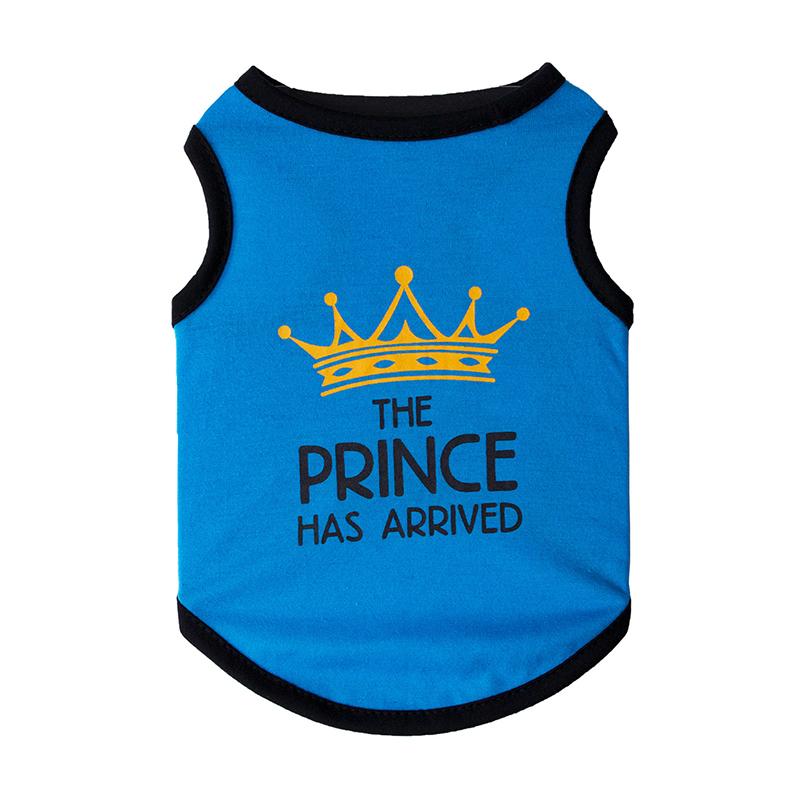 Princess Crown Dog Vest T Shirt Summer Cotton Pet Clothes for Small Dogs Chihuahua Poodle Shirts Puppy mascotas Clothing Prince