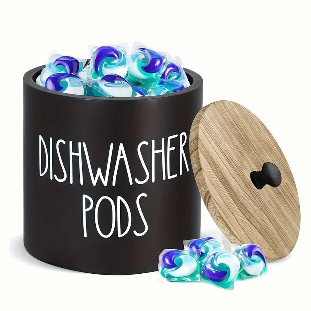 Holz Spülmaschinen-Pod Aufbewahrungsbox Küche Aufgeräumt und Ordentlich Hält Versiegelte Duftperlen Organizer