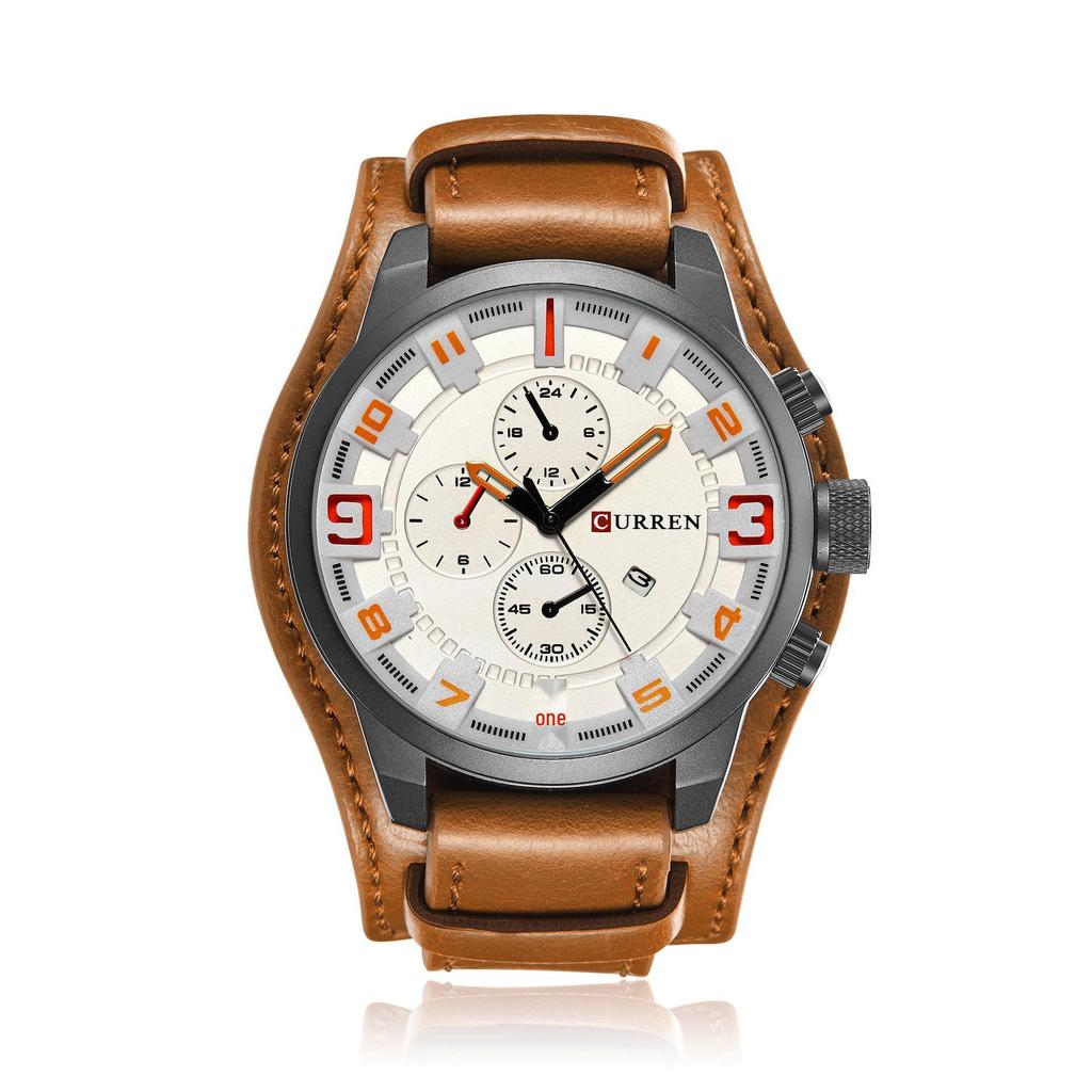 CURREN 8225 Men's Waterproof Quartz Leather Watch with Calendar Function