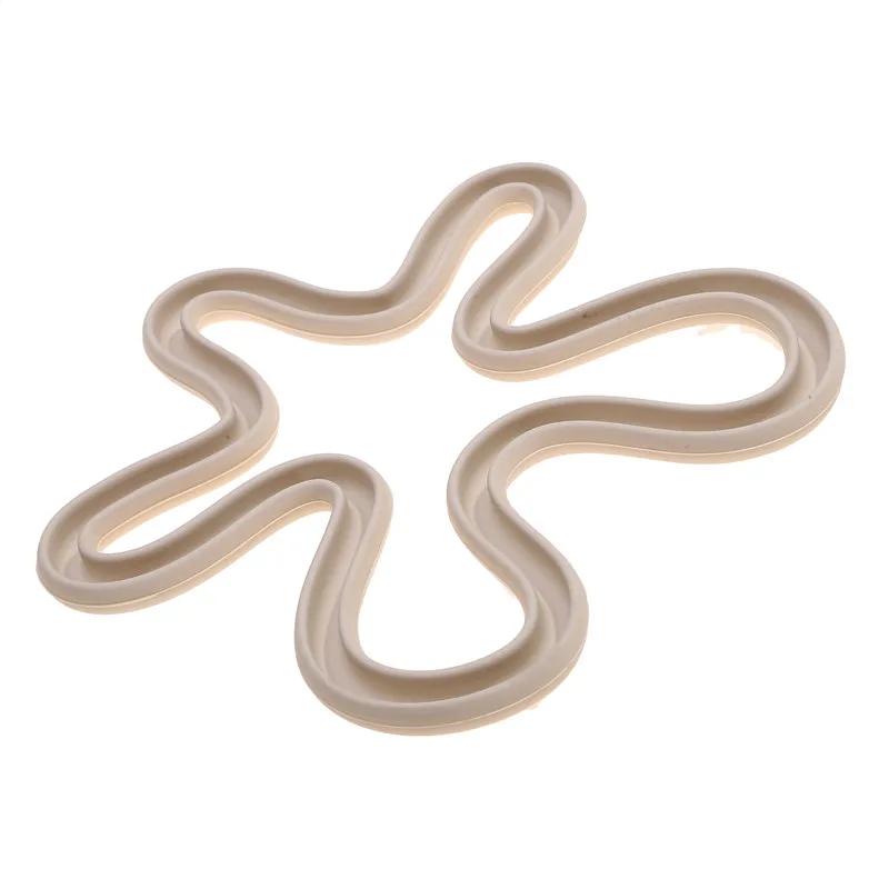 

Nordic Style Irregular Shape Silicone Heat insulation Pad Tableware Placement Stackable Cup Mat Coasters Home Kitchen 16.5x16.5x0.9cm белый