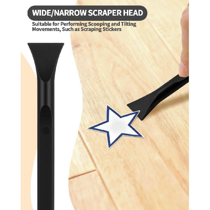 12 PCS Carbon Fiber Plastic Scrapers Tool, Non-Scratch Scraper Tool for Tight Spaces, Multi-Purpose Label Scraper Pen-Shaped, for Car Cleaning