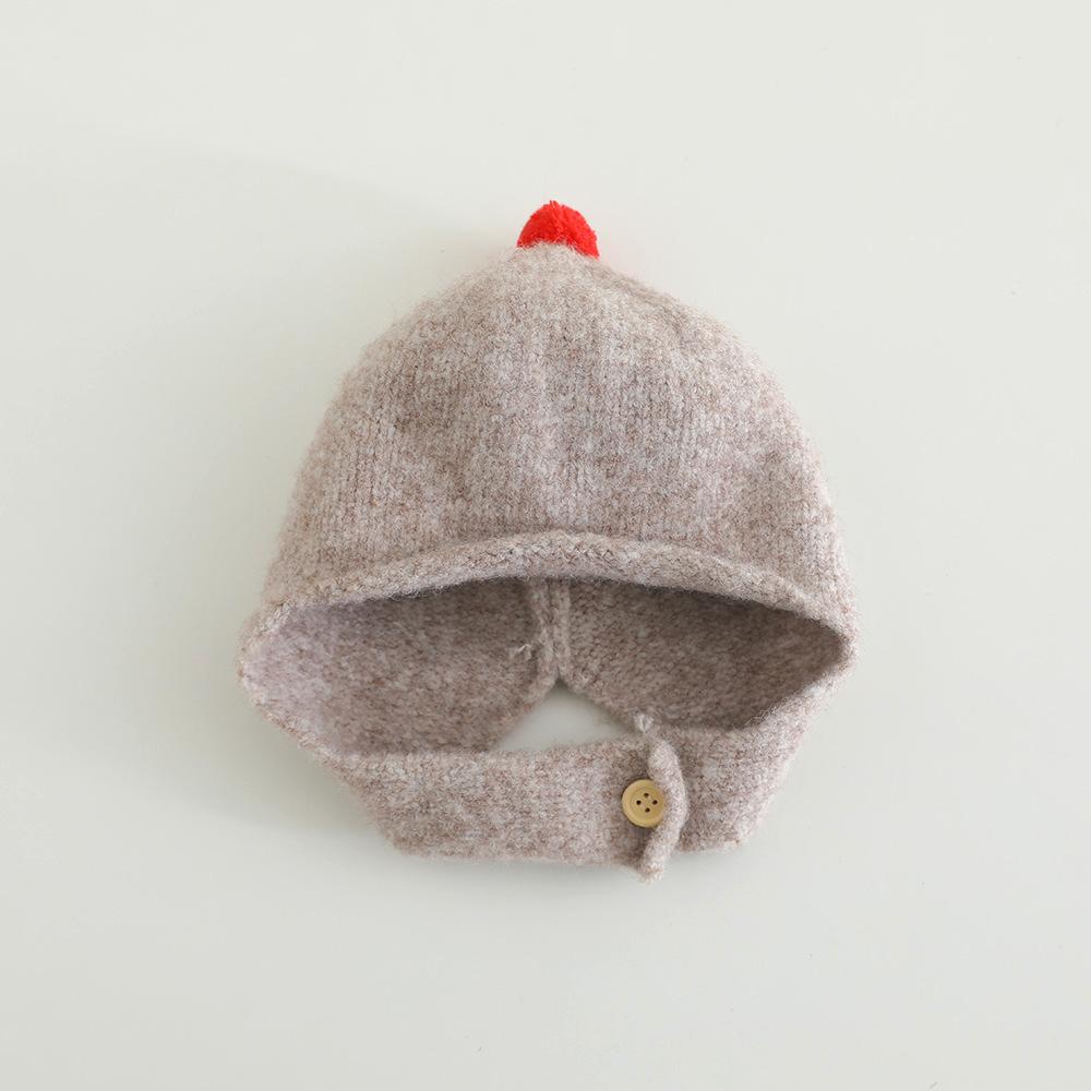 Bonnet Bébé Pompon Couleur Unie Automne Hiver Tricot Cache-Oreilles Bonnet Coupe-Vent Chaud Tout-Petit Garçons Filles Protection Oreilles Bonnet