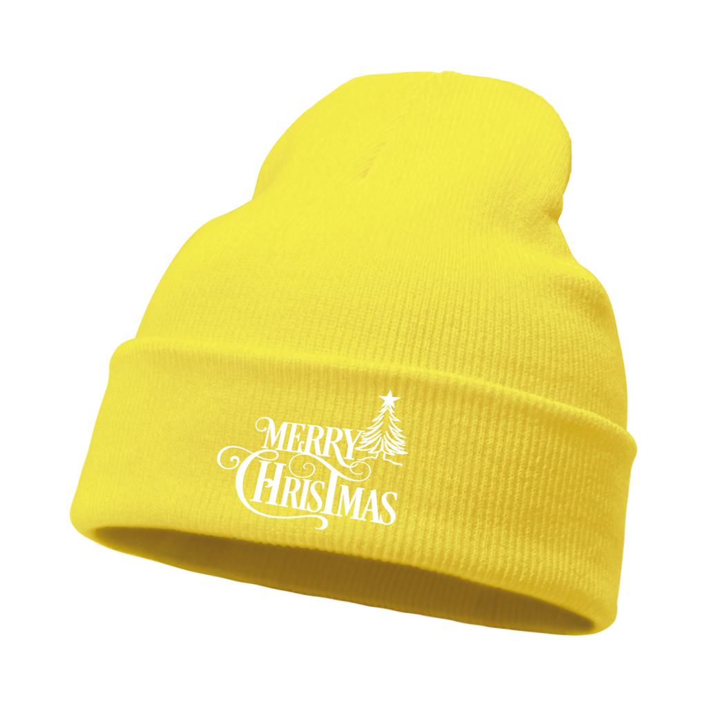 Merry Christmas Print Unisex Winter Hats Knit Hat Beanie Skullies Beanies Stylish Sporting Knitted Cap Beanie Perfect For Travel
